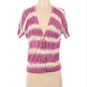 Tie-Dye Look Short Sleeve Cardigan